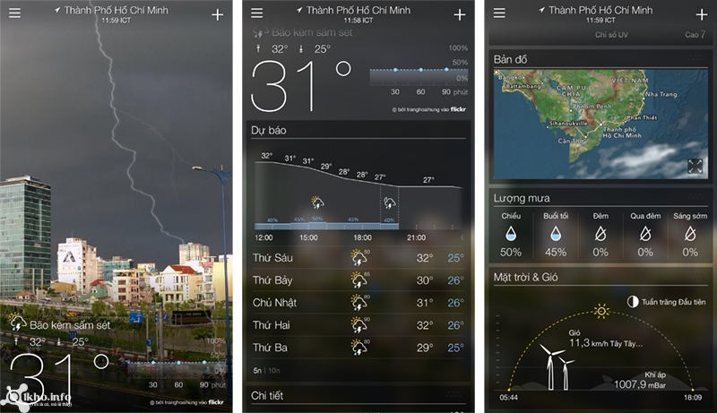 Yahoo Weather – Ứng dụng dự báo thời tiết tuyệt vời